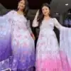 ST 1126 Pink Faux Georgette Gown Perfect for Wedding, Party, Diwali, Makar Sankranti, Mehendi – . Special Price ₹2599. Delivery 4-6 Working Days. | Casual Suits, Jump Suits, Creative suits, Designer Suits, Palazzo Suits, Party Wear Suits, Patiala Suits, Salwar suit, Straight Suits