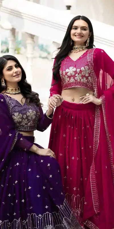 Ram 033 Pink Color Fox Georgette Lehenga Choli with Embroidery Work. Special Price ₹2499. Delivery 4-6 Working Days. Shop now. | Bollywood Lehenga, Creative Lehenga, Designer Lehenga, Embroidered Lehenga, Lehenga, Party Wear Lehenga