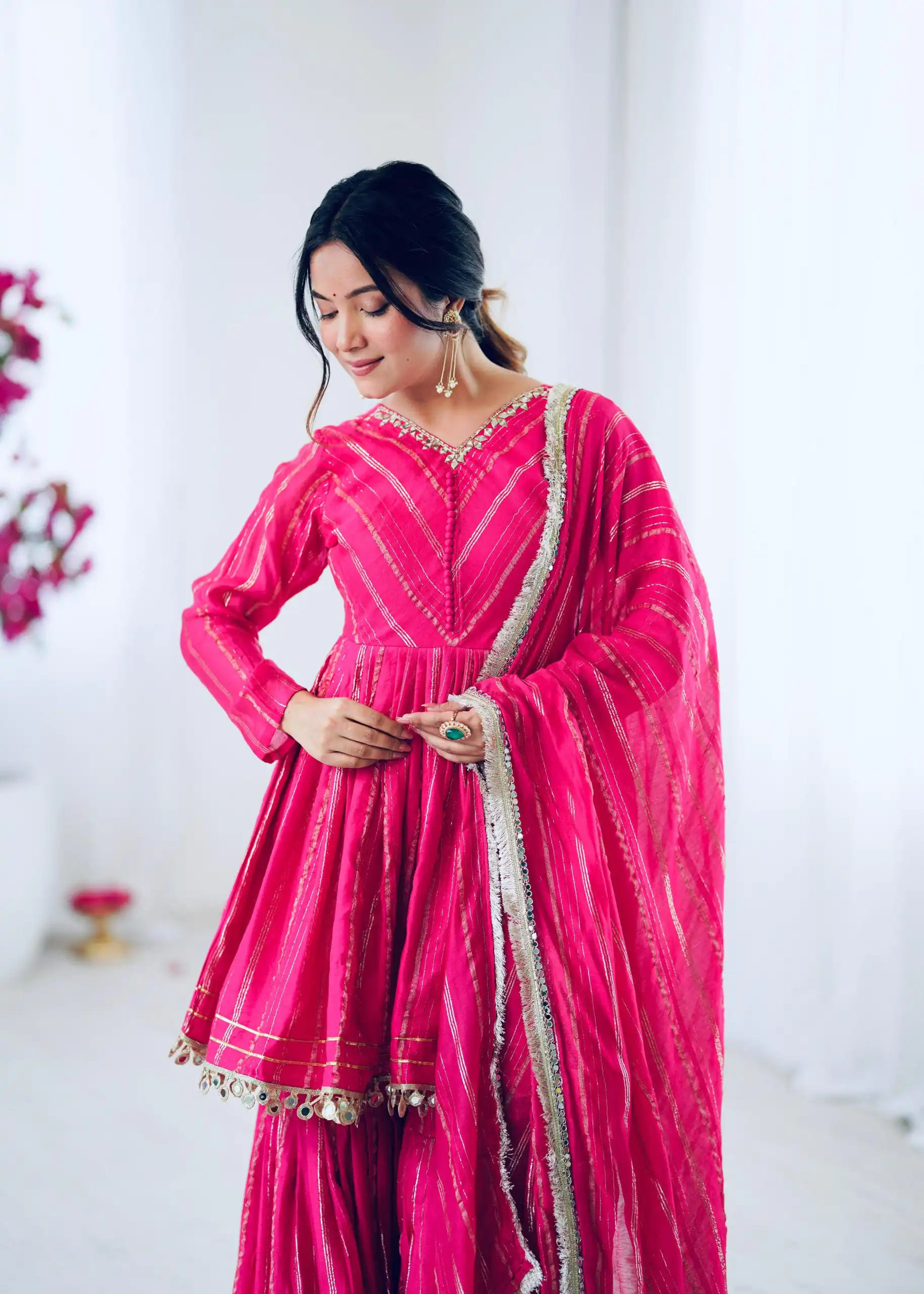 SRK 5300 Pink Mal Chanderi With Lace Work & Mirror Work Salwar Suit . Get it for ₹2099. Delivery 4-6 Working Days. Shop now. | Casual Suits, Jump Suits, Tops & Bottoms, Track Suits, Trendy Wear, Creative suits, Designer Suits, Palazzo Suits, Party Wear Suits, Patiala Suits, Salwar suit, Straight Suits
