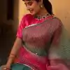 Pink Soft T.b. Organza Silk Sequins Work Saree