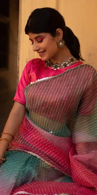 BT 331 Pink Soft T.b. Organza Silk with Sequins Work & Lace Work Saree . Available at ₹1499 only. Delivery 4-6 Working Days. Shop now. | Creative Sarees, Embroidered Sarees, Bollywood Sarees, Designer Sarees, Ethnic Saree, Modern Digital sarees, Party Wear Sarees, Sarees