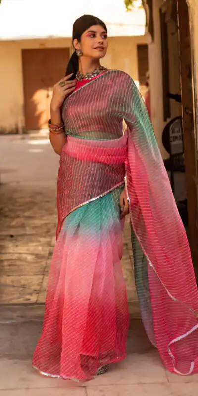 BT 331 Pink Soft T.b. Organza Silk with Sequins Work & Lace Work Saree . Available at ₹1499 only. Delivery 4-6 Working Days. Shop now. | Creative Sarees, Embroidered Sarees, Bollywood Sarees, Designer Sarees, Ethnic Saree, Modern Digital sarees, Party Wear Sarees, Sarees