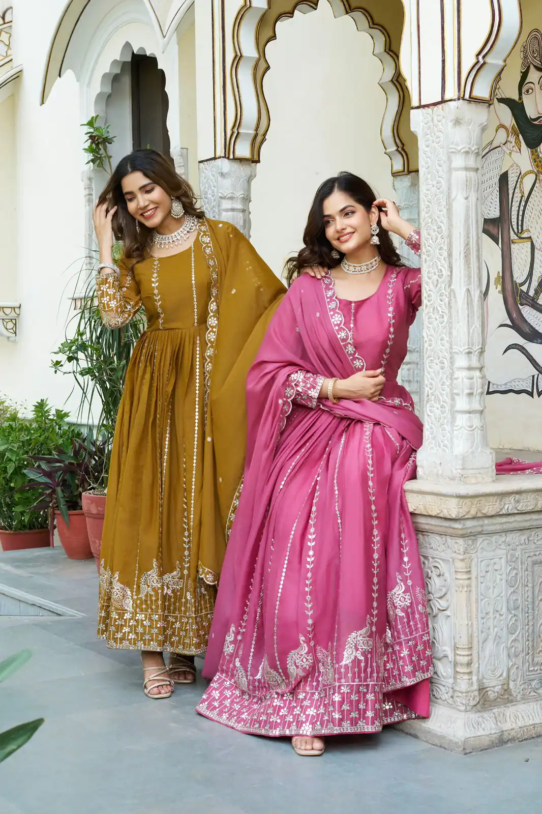 Ram 139 Pink Star Georgette Gown Perfect for Wedding, Party, Family Gatherings, Haldi, Housewarming –. Grab it for ₹1949. Delivery 4-6 Working | Casual Suits, Jump Suits, Creative suits, Designer Suits, Palazzo Suits, Party Wear Suits, Patiala Suits, Salwar suit, Straight Suits