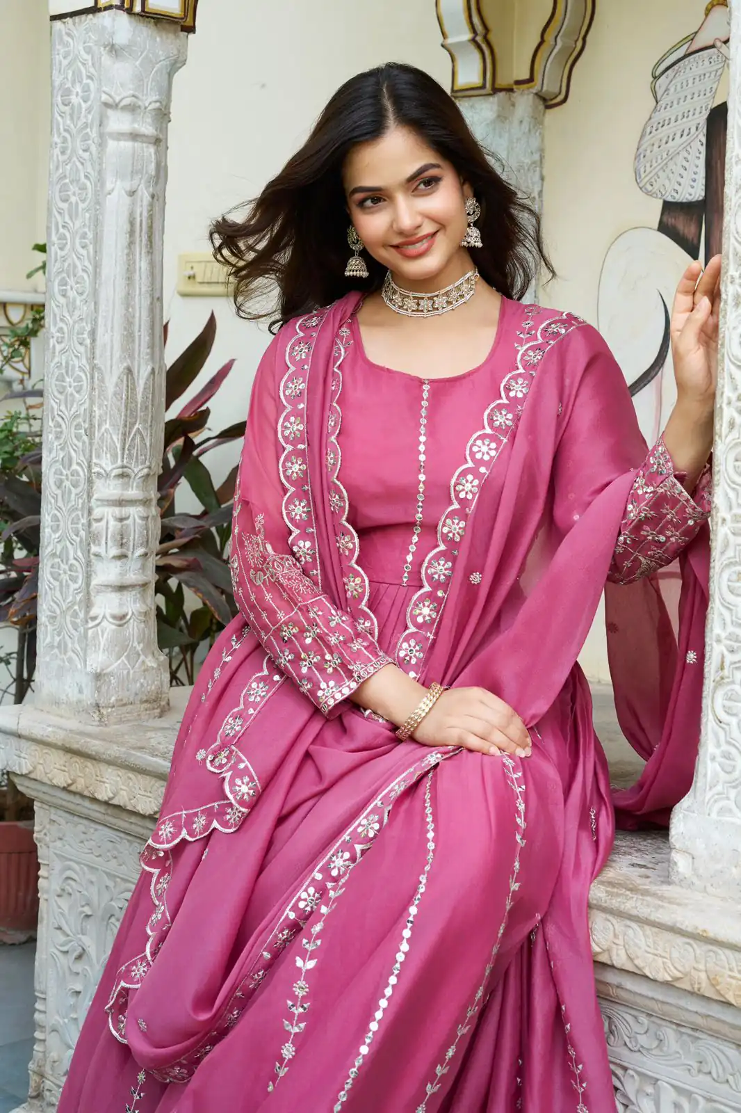 Ram 139 Pink Star Georgette Gown Perfect for Wedding, Party, Family Gatherings, Haldi, Housewarming –. Grab it for ₹1949. Delivery 4-6 Working | Casual Suits, Jump Suits, Creative suits, Designer Suits, Palazzo Suits, Party Wear Suits, Patiala Suits, Salwar suit, Straight Suits