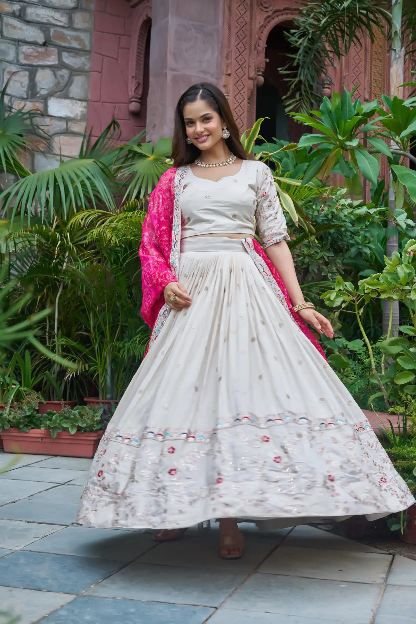 Ram 145 Pink Color Tissue Silk Lehenga Choli with Embroidery Work. Get it for ₹2599. Delivery 4-6 Working Days. Shop now. | Bollywood Lehenga, Creative Lehenga, Designer Lehenga, Embroidered Lehenga, Lehenga, Party Wear Lehenga