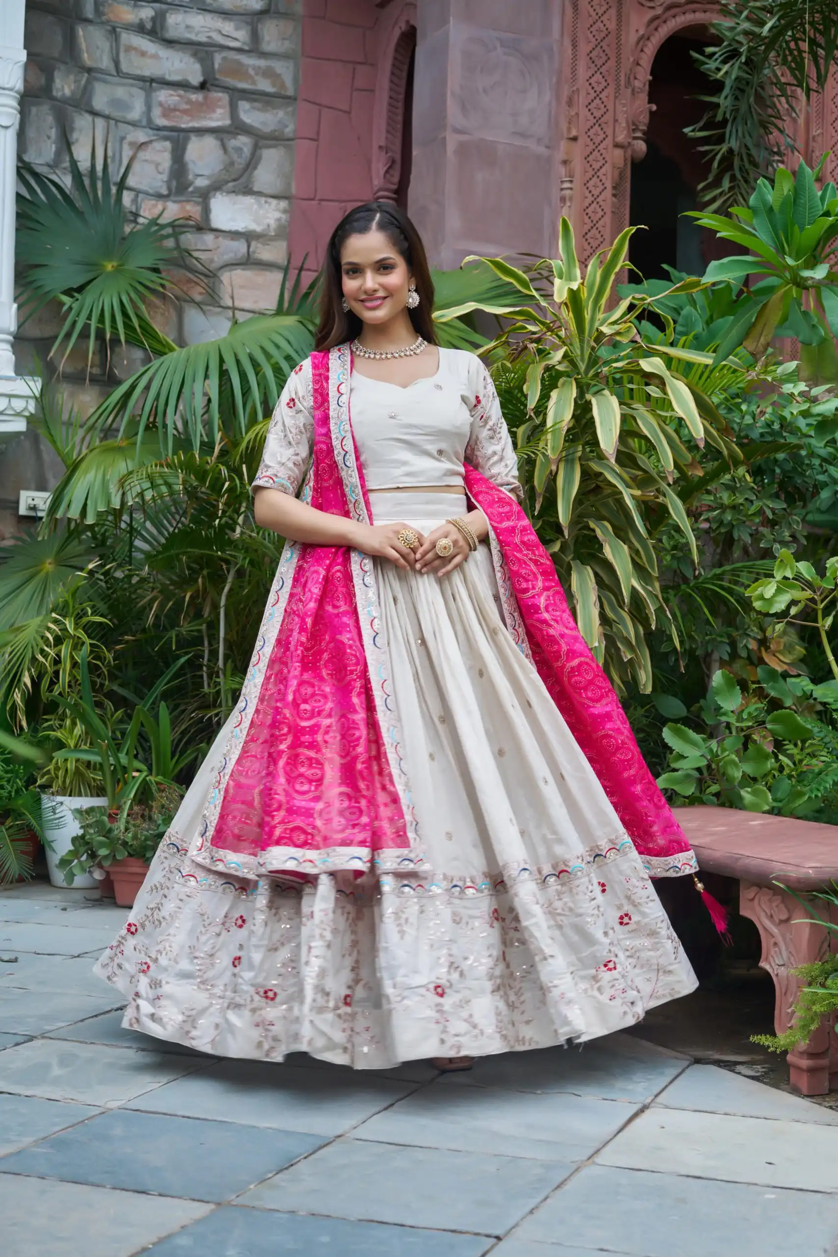 Ram 145 Pink Color Tissue Silk Lehenga Choli with Embroidery Work. Get it for ₹2599. Delivery 4-6 Working Days. Shop now. | Bollywood Lehenga, Creative Lehenga, Designer Lehenga, Embroidered Lehenga, Lehenga, Party Wear Lehenga