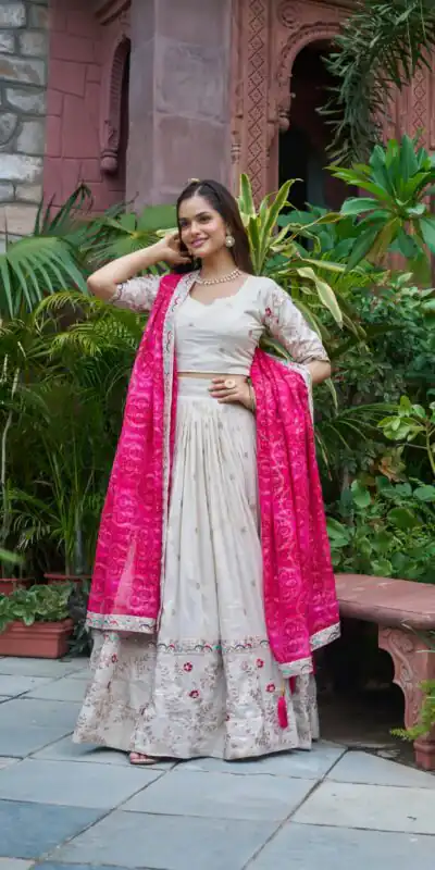 Ram 145 Pink Color Tissue Silk Lehenga Choli with Embroidery Work. Get it for ₹2599. Delivery 4-6 Working Days. Shop now. | Bollywood Lehenga, Creative Lehenga, Designer Lehenga, Embroidered Lehenga, Lehenga, Party Wear Lehenga