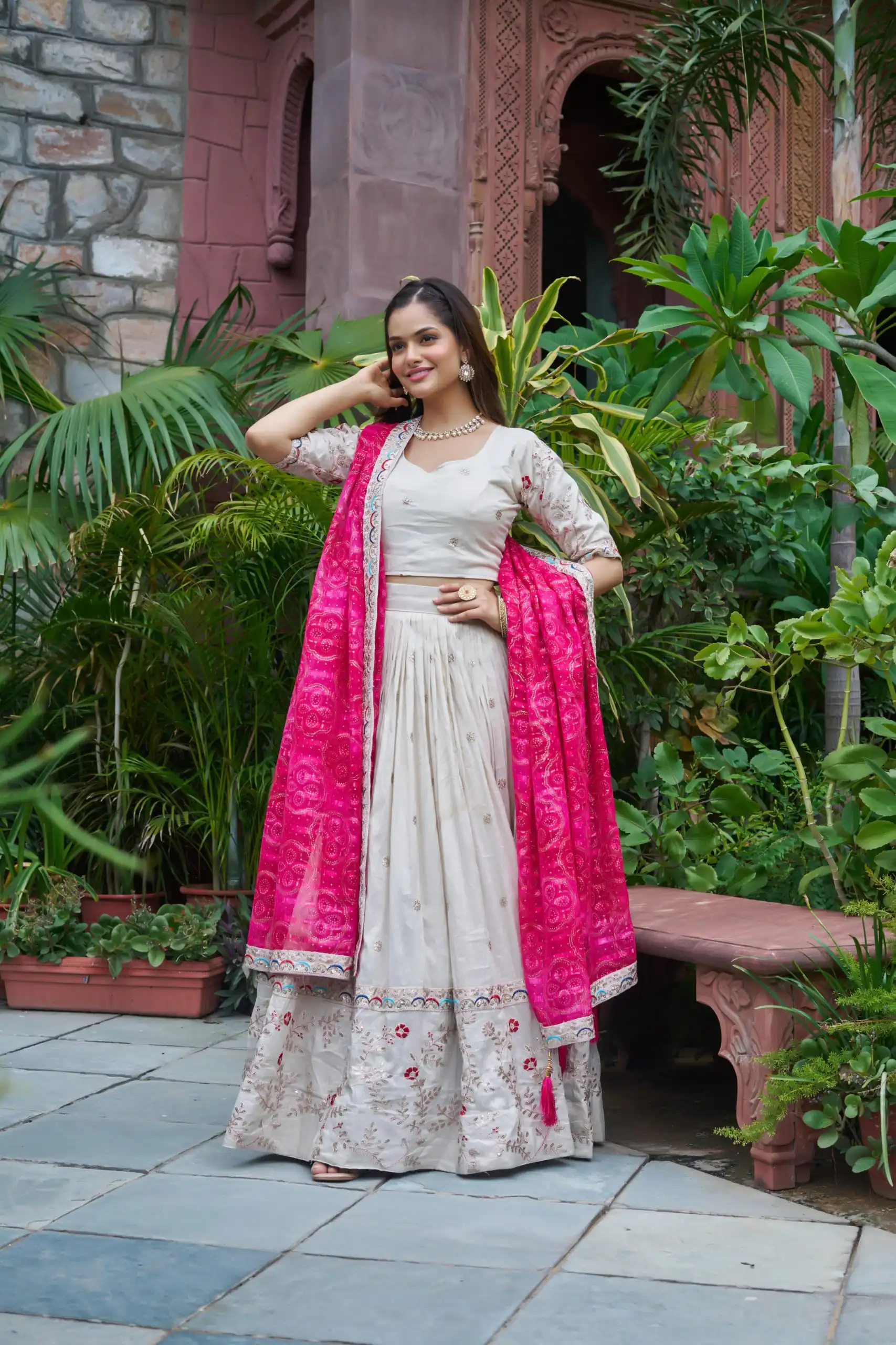 Ram 145 Pink Color Tissue Silk Lehenga Choli with Embroidery Work. Get it for ₹2599. Delivery 4-6 Working Days. Shop now. | Bollywood Lehenga, Creative Lehenga, Designer Lehenga, Embroidered Lehenga, Lehenga, Party Wear Lehenga