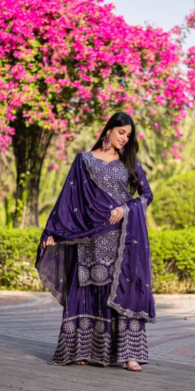 Ram 098 Purple Color Chinon Embroidery Work Salwar Suit in . Introductory Price ₹2549. Delivery 4-6 Working Days. Shop now. | Casual Suits, Jump Suits, Creative suits, Designer Suits, Palazzo Suits, Party Wear Suits, Patiala Suits, Salwar suit, Straight Suits