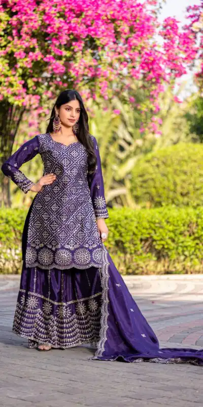 Ram 098 Purple Color Chinon Embroidery Work Salwar Suit in . Introductory Price ₹2549. Delivery 4-6 Working Days. Shop now. | Casual Suits, Jump Suits, Creative suits, Designer Suits, Palazzo Suits, Party Wear Suits, Patiala Suits, Salwar suit, Straight Suits