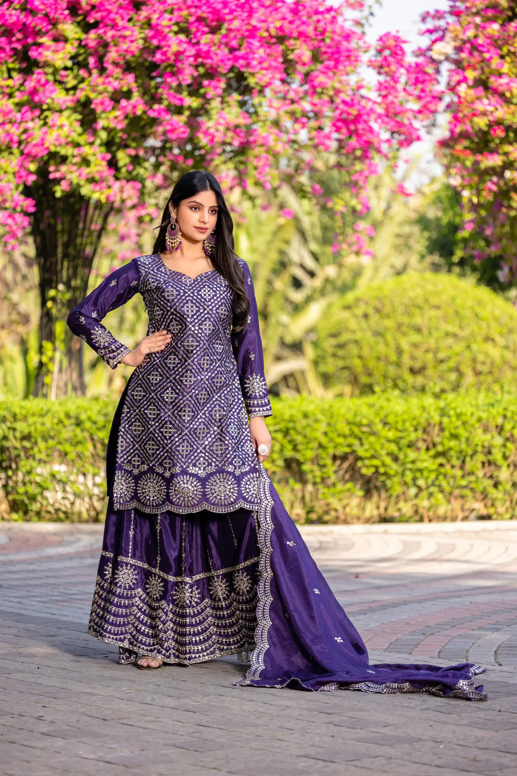 Ram 098 Purple Color Chinon Embroidery Work Salwar Suit in . Introductory Price ₹2549. Delivery 4-6 Working Days. Shop now. | Casual Suits, Jump Suits, Creative suits, Designer Suits, Palazzo Suits, Party Wear Suits, Patiala Suits, Salwar suit, Straight Suits