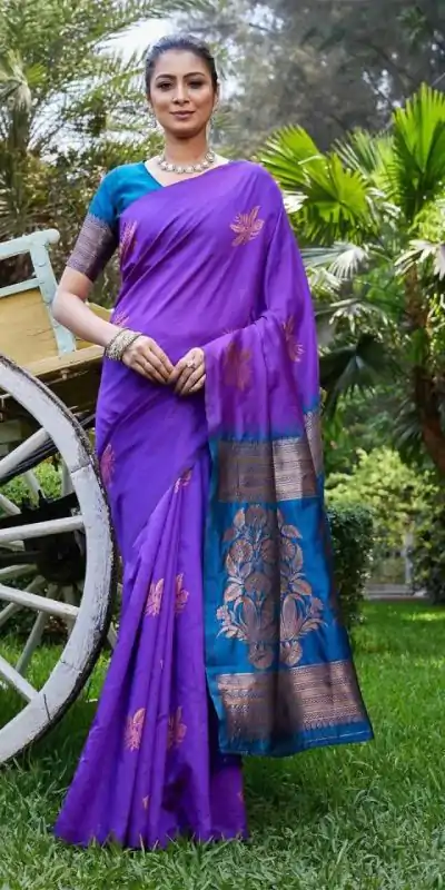 KPR 257 Purple Soft Lichi Silk Saree with Lace Work & Lace Border. Now at just ₹1349. Delivery 4-6 Working Days. Shop now. | Creative Sarees, Embroidered Sarees, Bollywood Sarees, Designer Sarees, Ethnic Saree, Modern Digital sarees, Party Wear Sarees, Sarees
