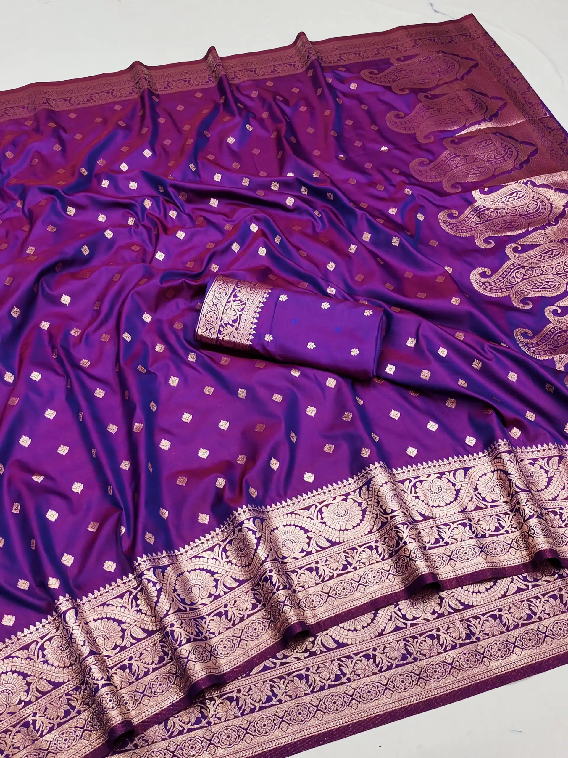 MB 1132 Purple Banarasi silk Saree Perfect for Wedding, Party, Traditional Day, Lohri, Durga Puja – . Festive Deal ₹1849. Delivery 4-6 Working Days. | Creative Sarees, Embroidered Sarees, Bollywood Sarees, Designer Sarees, Ethnic Saree, Modern Digital sarees, Party Wear Sarees, Sarees