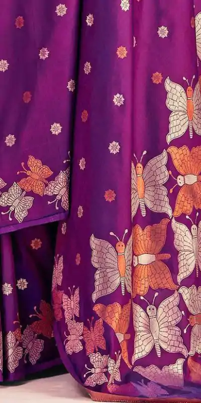 KPR 256 Purple in Soft Lichi Silk Lace Border & Lace Work Saree . Special Price ₹1449. Delivery 4-6 Working Days. Shop now. | Creative Sarees, Embroidered Sarees, Bollywood Sarees, Designer Sarees, Ethnic Saree, Modern Digital sarees, Party Wear Sarees, Sarees