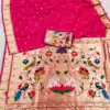 MB 149 Rani Pink Silk Saree with Zari Work & Lace Work. Wedding, Party, Festive, Events, Grab it for ₹2549. Delivery 4-6 Working Days. Shop now. | Creative Sarees, Embroidered Sarees, Bollywood Sarees, Designer Sarees, Ethnic Saree, Modern Digital sarees, Party Wear Sarees, Sarees