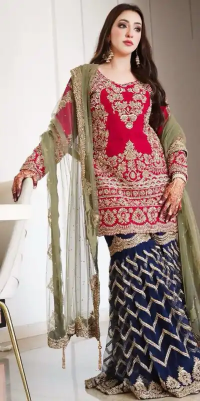 SR 1692 Red in Faux Georgette Bead Work & Embroidery Work Salwar Suit . Introductory Price ₹2099. Delivery 4-6 Working Days. Shop now. | Casual Suits, Jump Suits, Creative suits, Designer Suits, Palazzo Suits, Party Wear Suits, Patiala Suits, Salwar suit, Straight Suits