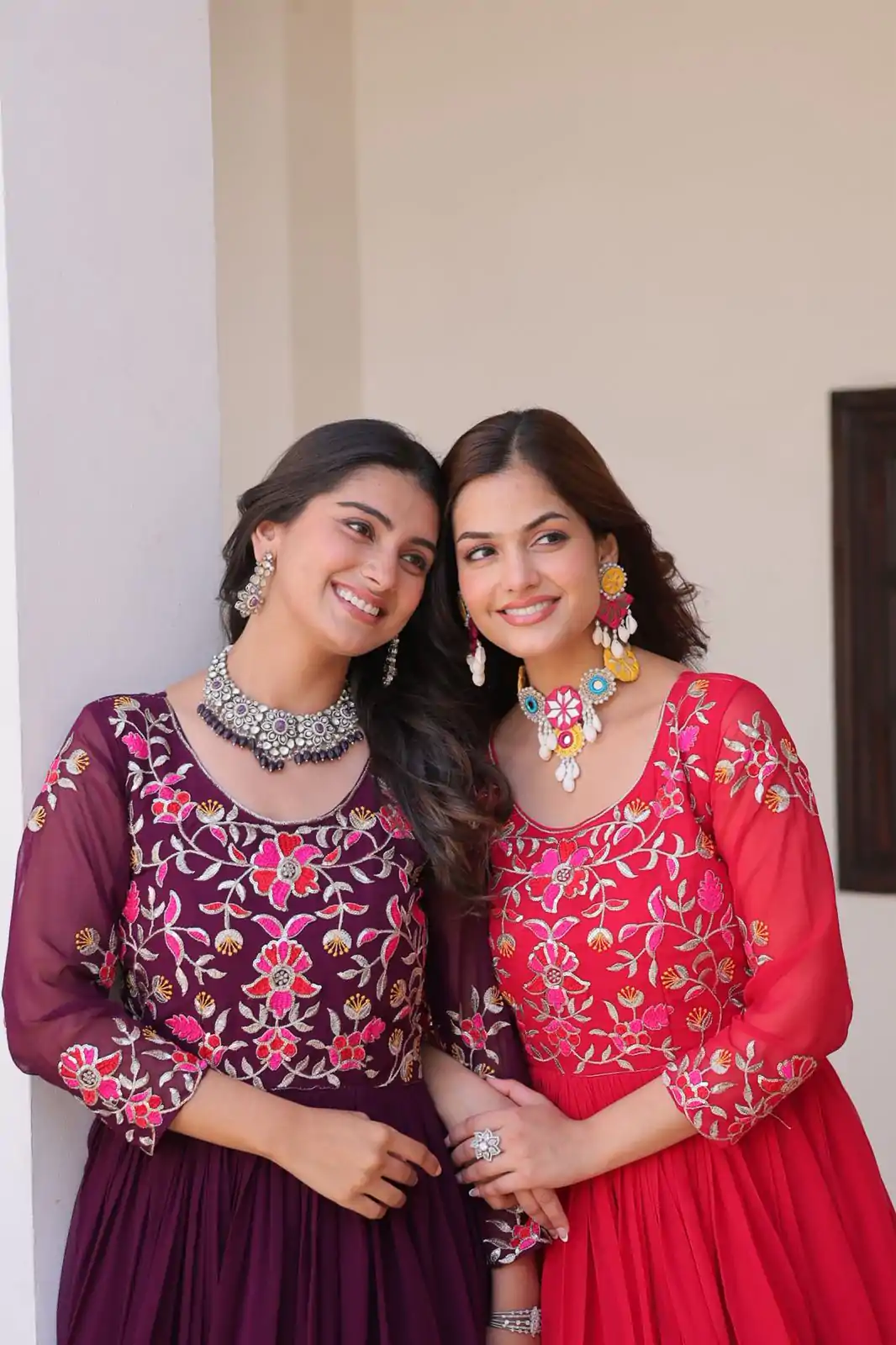 Ram 082 Red Fox Georgette Gown Perfect for Wedding, Party, Sangeet, Durga Puja, Reception – . Grab it for ₹1849. Delivery 4-6 Working Days. Shop now. | Casual Suits, Jump Suits, Creative suits, Designer Suits, Palazzo Suits, Party Wear Suits, Patiala Suits, Salwar suit, Straight Suits