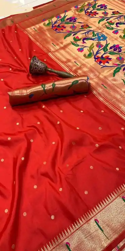Red Pure Banarasi Silk Zari Work Saree