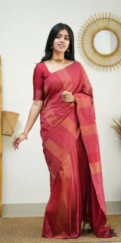 KPR 152 Red Soft Lichi Silk Saree with Lace Work & Lace Border. Available at ₹1249 only. Delivery 4-6 Working Days. Shop now. | Creative Sarees, Embroidered Sarees, Bollywood Sarees, Designer Sarees, Ethnic Saree, Modern Digital sarees, Party Wear Sarees, Sarees