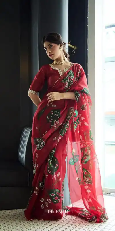 AC ZOYA Red in Color Soft Organza Designer Work Saree . Wedding, Party, Festive, Events, Best Price ₹2399. Delivery 4-6 Working Days. Shop now. | Creative Sarees, Embroidered Sarees, Bollywood Sarees, Designer Sarees, Ethnic Saree, Modern Digital sarees, Party Wear Sarees, Sarees