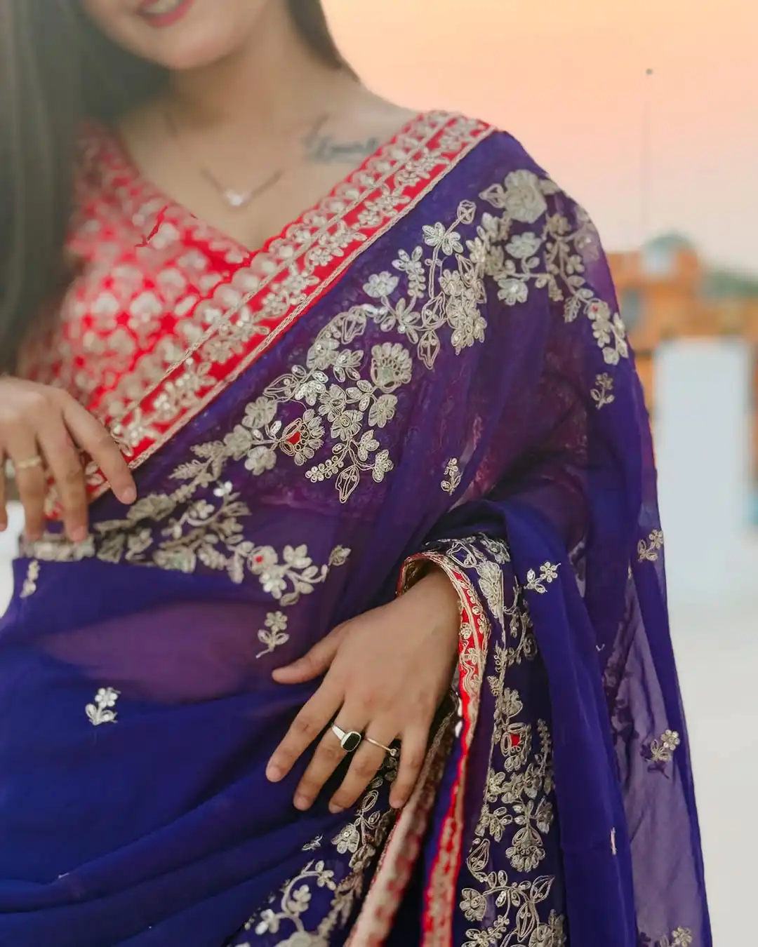 BT 411 Royal Blue in Georgette Embroidery Work & Lace Work Saree . Grab it for ₹1999. Delivery 4-6 Working Days. Shop now. | Creative Sarees, Embroidered Sarees, Bollywood Sarees, Designer Sarees, Ethnic Saree, Modern Digital sarees, Party Wear Sarees, Sarees