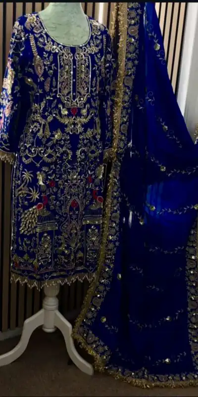 NF 1239 Royal Blue Natural Crep Salwar Suit Perfect for Wedding, Party, Haldi, Festival Celebrations, Housewarming – . Get it for ₹2449. Delivery 4-6 Wor | Casual Suits, Jump Suits, Creative suits, Designer Suits, Palazzo Suits, Party Wear Suits, Patiala Suits, Salwar suit, Straight Suits