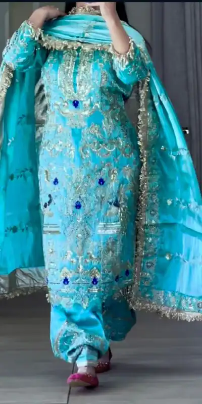 NF 1239 Sky Blue Natural Crep Salwar Suit Perfect for Wedding, Party, Haldi, Festival Celebrations, Housewarming – . Get it for ₹2449. Delivery 4-6 Wor | Casual Suits, Jump Suits, Creative suits, Designer Suits, Palazzo Suits, Party Wear Suits, Patiala Suits, Salwar suit, Straight Suits