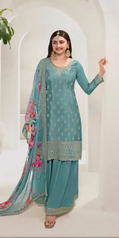 FC V 67831 Sky Blue in Viscose Chinon Zari Work & Embroidery Work Salwar Suit . Grab it for ₹3049. Delivery 4-6 Working Days. Shop now. | Casual Suits, Jump Suits, Creative suits, Designer Suits, Palazzo Suits, Party Wear Suits, Patiala Suits, Salwar suit, Straight Suits