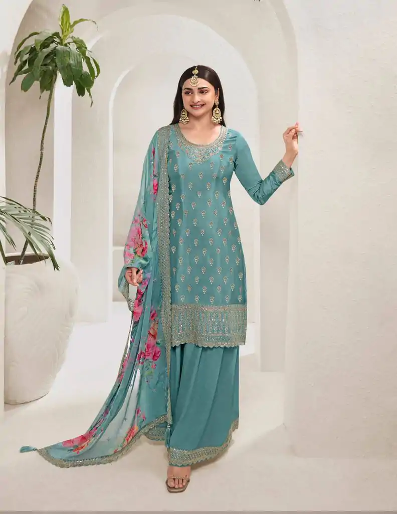 FC V 67831 Sky Blue in Viscose Chinon Zari Work & Embroidery Work Salwar Suit . Grab it for ₹3049. Delivery 4-6 Working Days. Shop now. | Casual Suits, Jump Suits, Creative suits, Designer Suits, Palazzo Suits, Party Wear Suits, Patiala Suits, Salwar suit, Straight Suits