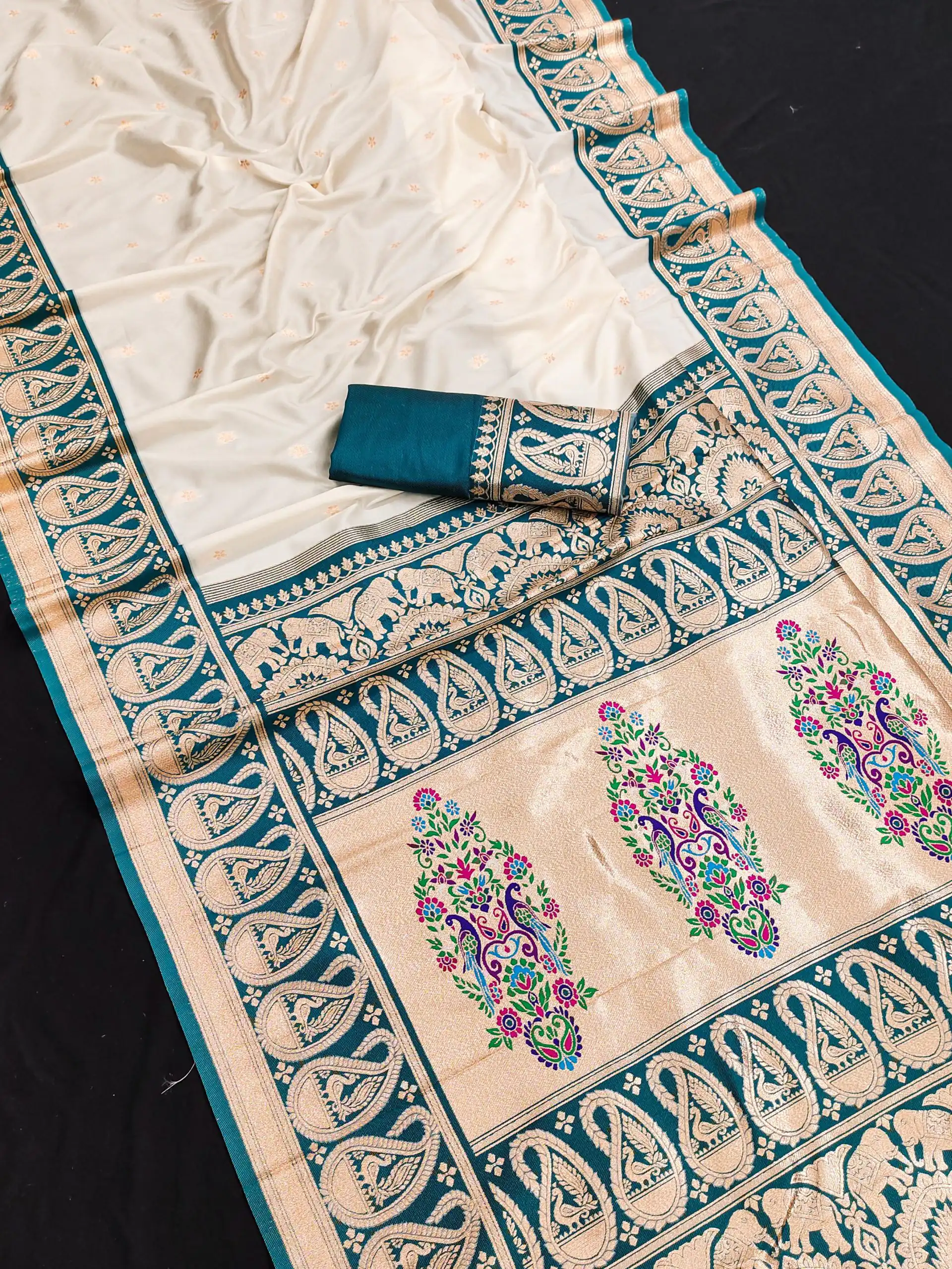 MB 1213 Teal Color Banarasi Saree with Zari Work & Lace Work. Wedding, Party, Festive, Events, Festive Deal ₹2099. Delivery 4-6 Working Days. Shop now. | Creative Sarees, Embroidered Sarees, Bollywood Sarees, Designer Sarees, Ethnic Saree, Modern Digital sarees, Party Wear Sarees, Sarees