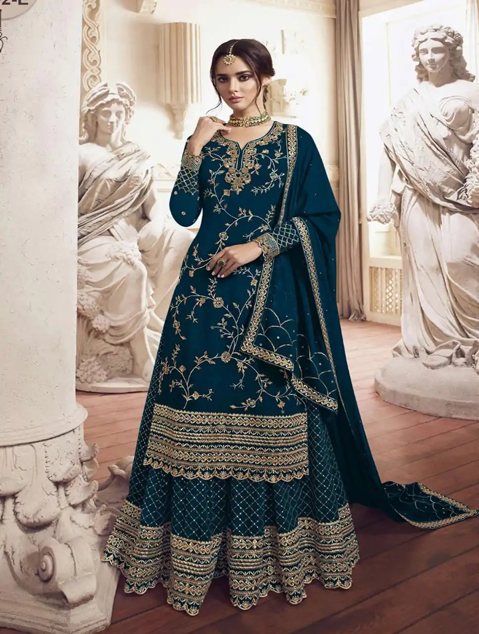 FC LT 4902 Teal Georgette with Embroidery Work Salwar Suit . Affordable Price ₹2399. Delivery 4-6 Working Days. Shop now. | Casual Suits, Jump Suits, Creative suits, Designer Suits, Palazzo Suits, Party Wear Suits, Patiala Suits, Salwar suit, Straight Suits