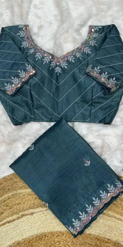 AC COCKTAIL Teal Gold Crush Saree Perfect for Wedding, Party, Engagement, Cultural Events, Pongal – . Available at ₹2149 only. Delivery 4-6 Working Day | Creative Sarees, Embroidered Sarees, Bollywood Sarees, Designer Sarees, Ethnic Saree, Modern Digital sarees, Party Wear Sarees, Sarees