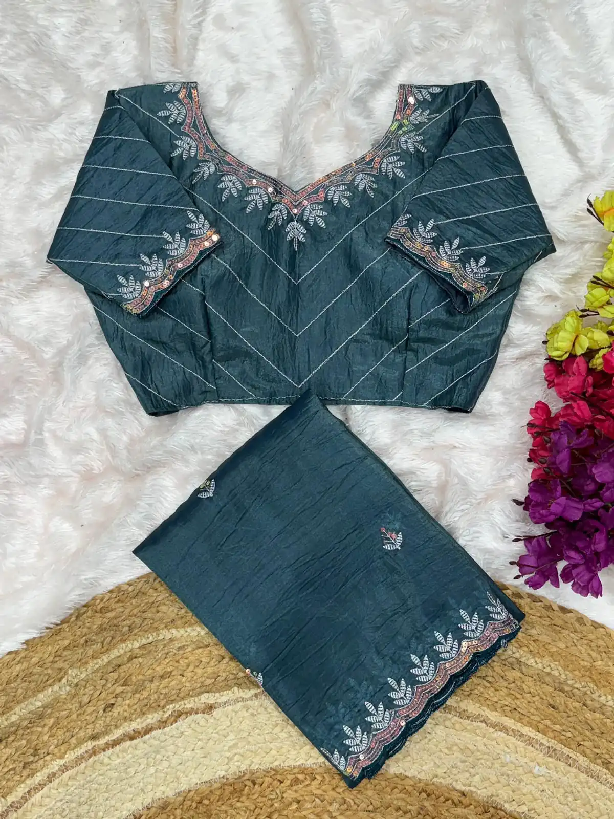 AC COCKTAIL Teal Gold Crush Saree Perfect for Wedding, Party, Engagement, Cultural Events, Pongal – . Available at ₹2149 only. Delivery 4-6 Working Day | Creative Sarees, Embroidered Sarees, Bollywood Sarees, Designer Sarees, Ethnic Saree, Modern Digital sarees, Party Wear Sarees, Sarees