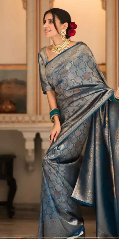 KPR 231 Teal Soft Lichi Silk Saree with Designer Work. Wedding, Party, Festive, Events, Festive Deal ₹1449. Delivery 4-6 Working Days. Shop now. | Creative Sarees, Embroidered Sarees, Bollywood Sarees, Designer Sarees, Ethnic Saree, Modern Digital sarees, Party Wear Sarees, Sarees