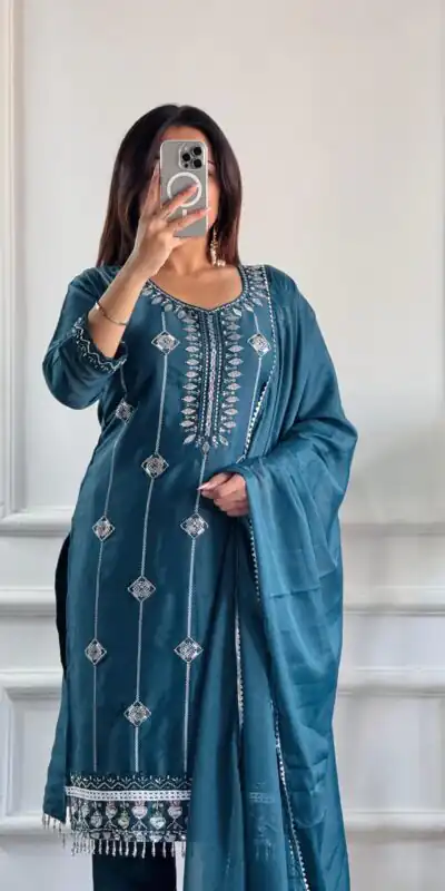 VLM 249 Teal Star Georgette Salwar Suit with Lace Work. Wedding, Party, Festive, Events Grab it for ₹1799. Delivery 4-6 Working Days. Shop now. | Casual Suits, Jump Suits, Creative suits, Designer Suits, Palazzo Suits, Party Wear Suits, Patiala Suits, Salwar suit, Straight Suits
