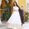 White Pure Crunchy With Embroidery Lehenga Choli