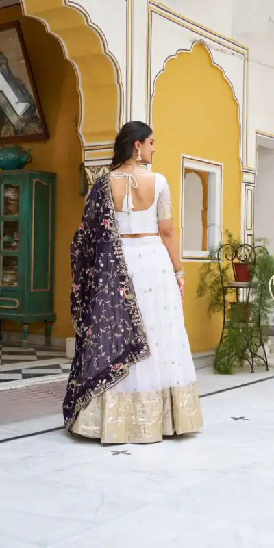 Ram 140 White Pure Crunchy Lehenga Choli with Embroidery Work & Lace Work. Affordable Price ₹2549. Delivery 4-6 Working Days. Shop now. | Bollywood Lehenga, Creative Lehenga, Designer Lehenga, Embroidered Lehenga, Lehenga, Party Wear Lehenga