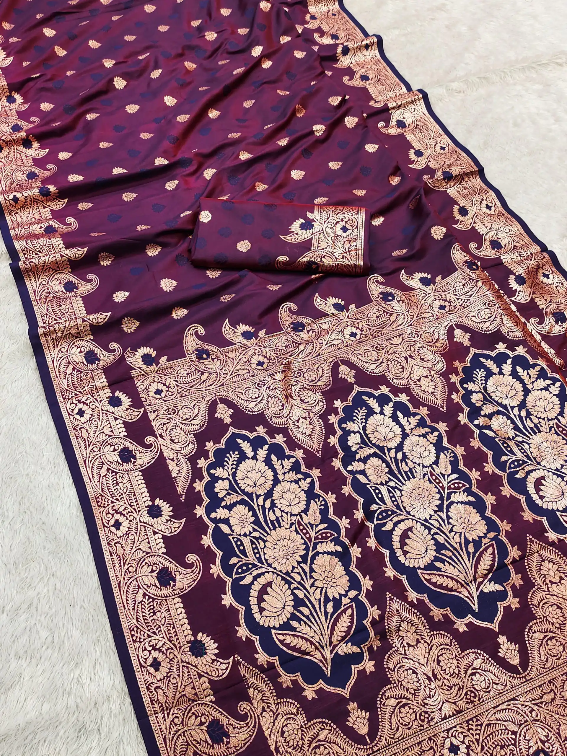 MB 43 Wine Color Banarasi silk Saree with Lace Work & Zari Work. Wedding, Party, Festive Grab it for ₹1899. Delivery 4-6 Working Days. Shop now. | Creative Sarees, Embroidered Sarees, Bollywood Sarees, Designer Sarees, Ethnic Saree, Modern Digital sarees, Party Wear Sarees, Sarees