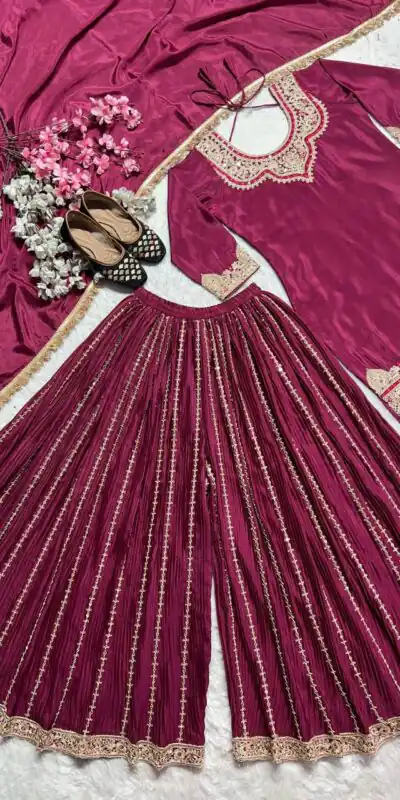 ND 5029 Wine Chinon Silk with Lace Work & Embroidery Work Salwar Suit . Special Price ₹2099. Delivery 4-6 Working Days. Shop now. | Casual Suits, Jump Suits, Creative suits, Designer Suits, Palazzo Suits, Party Wear Suits, Patiala Suits, Salwar suit, Straight Suits