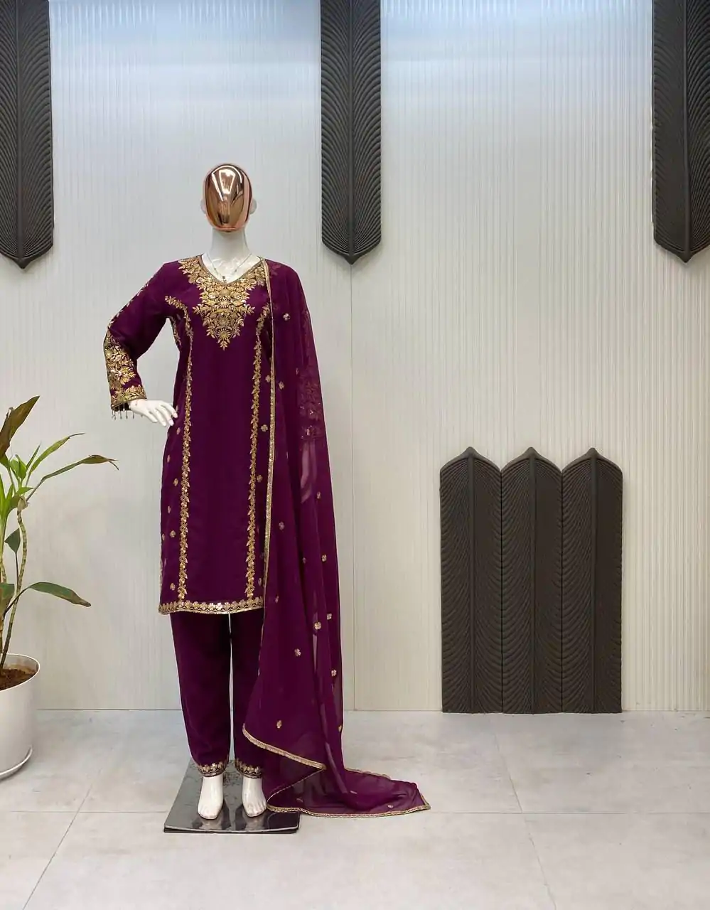 LG 1933 Wine Georgette with Embroidery Work & Lace Work Salwar Suit . Get it for ₹1899. Delivery 4-6 Working Days. Shop now. | Casual Suits, Jump Suits, Creative suits, Designer Suits, Palazzo Suits, Party Wear Suits, Patiala Suits, Salwar suit, Straight Suits