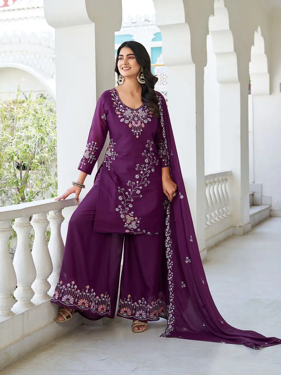 Ram 103 Wine Color Star Georgette Salwar Suit with Embroidery Work. Get it for ₹3049. Delivery 4-6 Working Days. Shop now. | Casual Suits, Jump Suits, Creative suits, Designer Suits, Palazzo Suits, Party Wear Suits, Patiala Suits, Salwar suit, Straight Suits