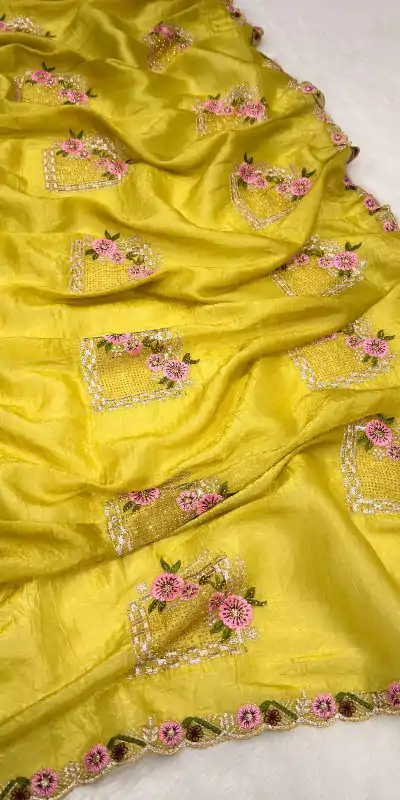 SC 239 Pink Georgette With Lace Work & Lace Border Saree . Wedding, Party, Festive, Events, Exclusive Offer ₹1599. Delivery 4-6 Working Days. Shop now. | Creative Sarees, Embroidered Sarees, Bollywood Sarees, Designer Sarees, Ethnic Saree, Modern Digital sarees, Party Wear Sarees, Sarees