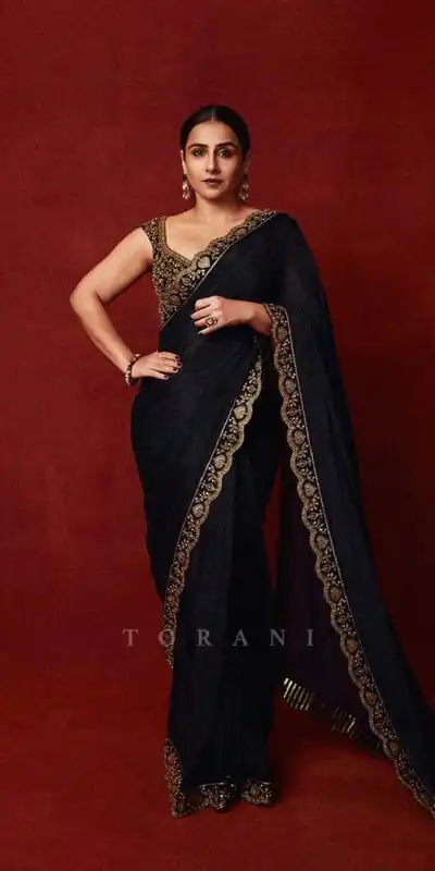 BT 430 Black in Chinno Silk Designer Work Saree . Wedding, Party, Festive, Events, Now at just ₹1749. Delivery 4-6 Working Days. Shop now. | Creative Sarees, Embroidered Sarees, Bollywood Sarees, Designer Sarees, Ethnic Saree, Modern Digital sarees, Party Wear Sarees, Sarees