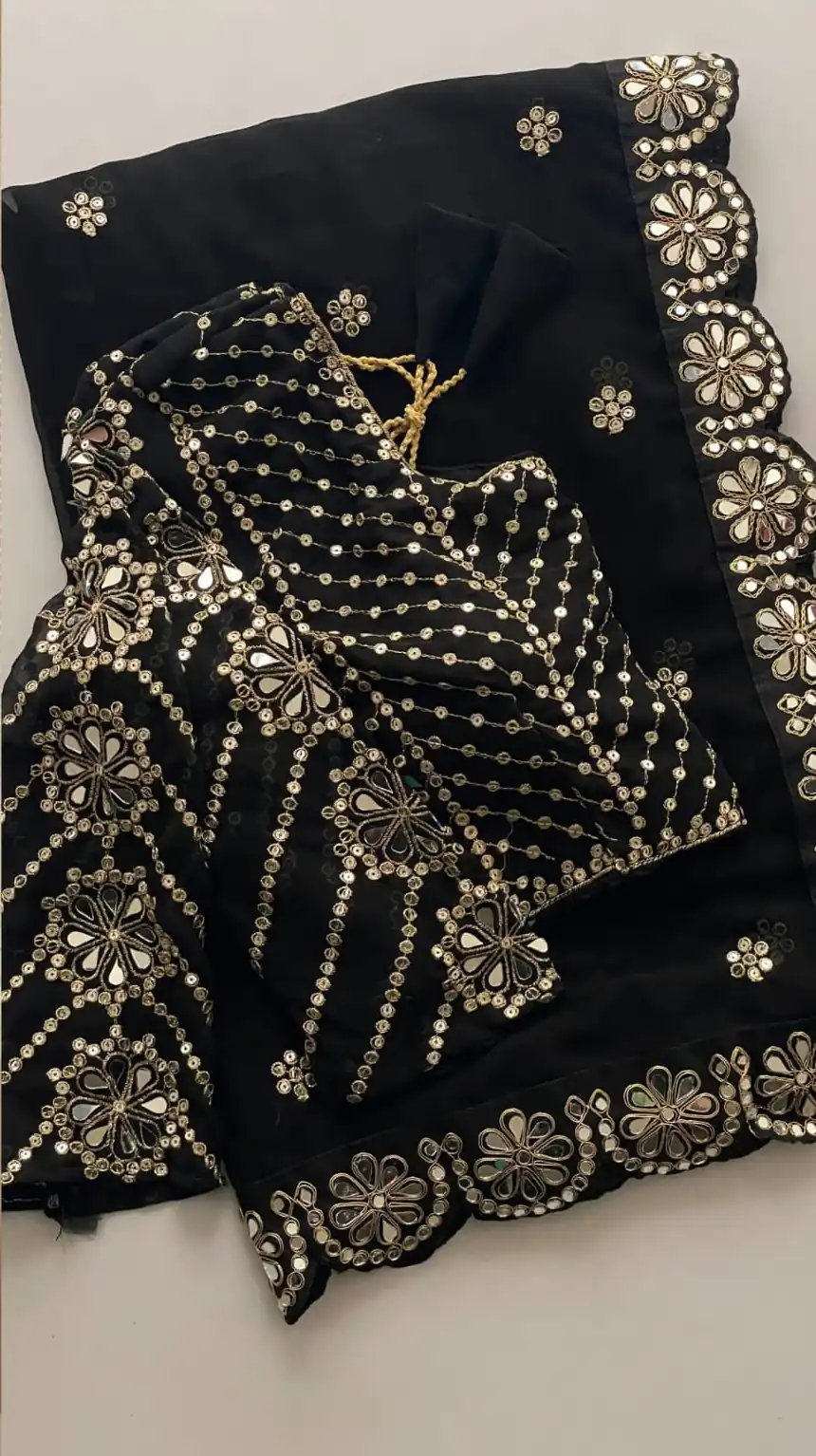 DF 3457 Black Color Georgette Sequence Original Mirror Work Saree Casual, Wedding, Festive, Events . Expected Delivery  4-6 Working Days @2099/- only                                                                                | Creative Sarees, Embroidered Sarees, Bollywood Sarees, Designer Sarees, Ethnic Saree, Modern Digital sarees, Party Wear Sarees, Sarees