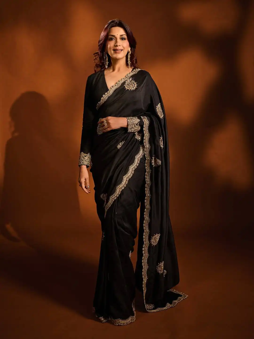 BT 1304 Black Rangoli Crush Silk Saree with Sequins Work & Embroidery Work. Now at just ₹1999. Delivery 4-6 Working Days. Shop now. | Creative Sarees, Embroidered Sarees, Bollywood Sarees, Designer Sarees, Ethnic Saree, Modern Digital sarees, Party Wear Sarees, Sarees