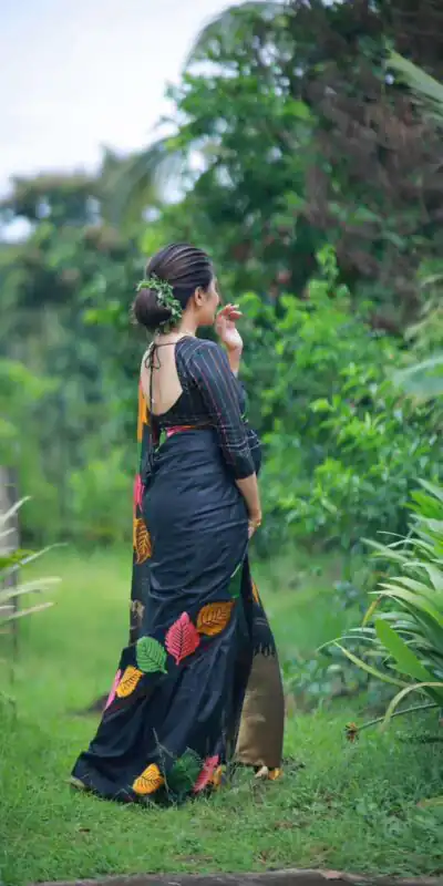 KP 6042 Black Color Soft Lichi Silk Saree with Lace Border & Lace Work. Get it for ₹1399. Delivery 4-6 Working Days. Shop now. | Creative Sarees, Embroidered Sarees, Bollywood Sarees, Designer Sarees, Ethnic Saree, Modern Digital sarees, Party Wear Sarees, Sarees