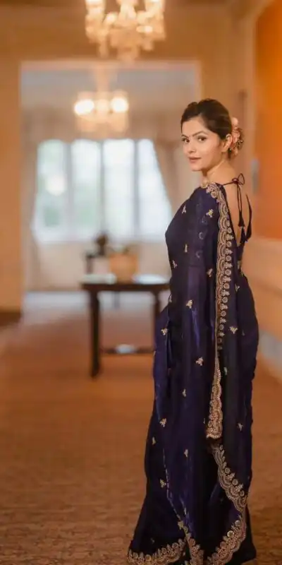 BT 434 Blue Fandy Sattin Silk Saree with Zari Work. Wedding, Party, Festive, Events, Best Price ₹2049. Delivery 4-6 Working Days. Shop now. | Creative Sarees, Embroidered Sarees, Bollywood Sarees, Designer Sarees, Ethnic Saree, Modern Digital sarees, Party Wear Sarees, Sarees