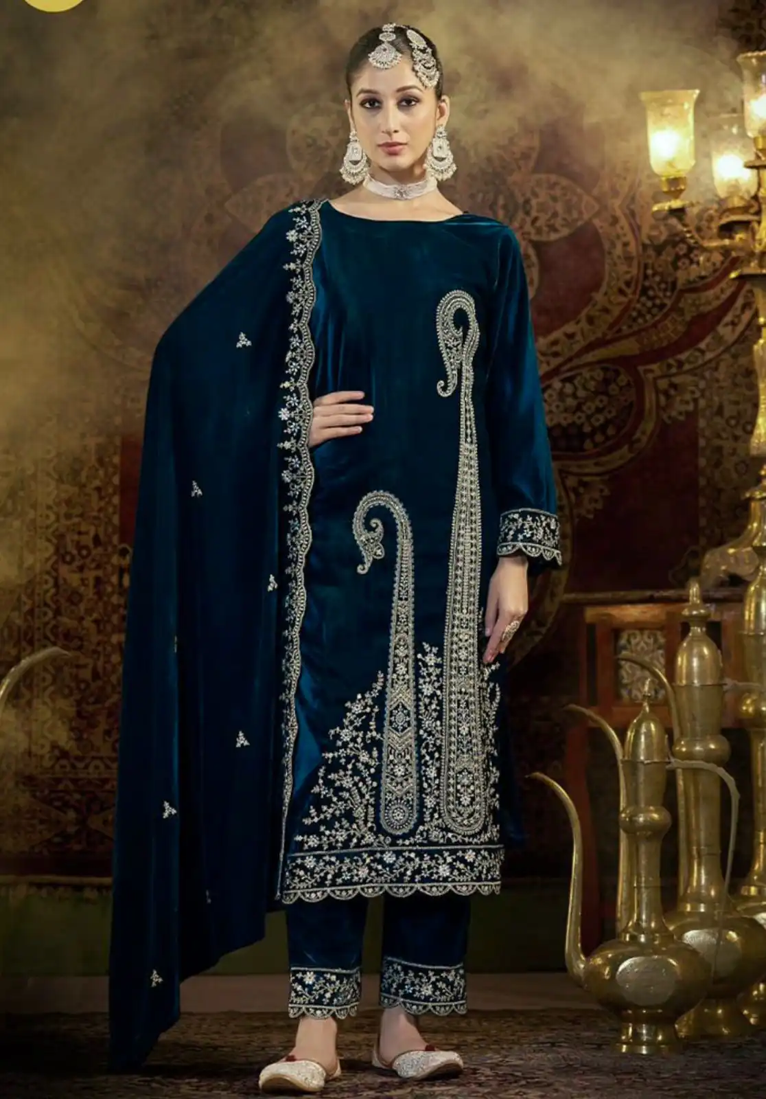 SRK 5218 Blue in Viscose Velvet Embroidery Work & Lace Work Salwar Suit . Exclusive Offer ₹1999. Delivery 4-6 Working Days. Shop now. | Bollywood Lehenga, Creative Lehenga, Designer Lehenga, Embroidered Lehenga, Lehenga, Party Wear Lehenga