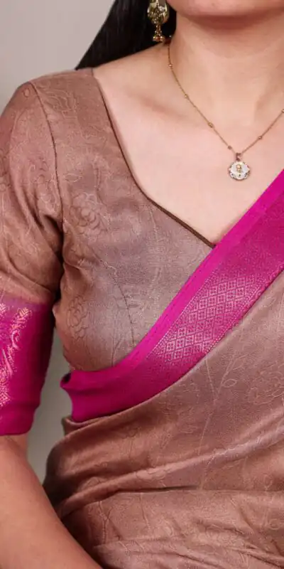 YNF 7910 Brown in Color Marsh Mello Zari Work Saree . Wedding, Party, Festive Festive Deal ₹1449. Delivery 4-6 Working Days. Shop now. | Creative Sarees, Embroidered Sarees, Bollywood Sarees, Designer Sarees, Ethnic Saree, Modern Digital sarees, Party Wear Sarees, Sarees