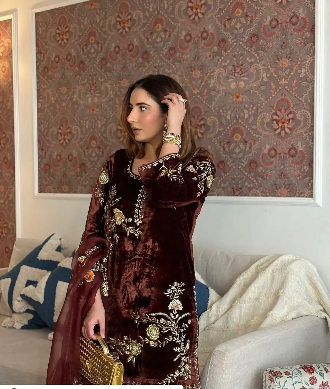 BE 408 Brown Soft Organza Salwar Suit with Lace Work & Embroidery Work. Special Price ₹2049. Delivery 4-6 Working Days. Shop now. | Bollywood Lehenga, Creative Lehenga, Designer Lehenga, Embroidered Lehenga, Lehenga, Party Wear Lehenga